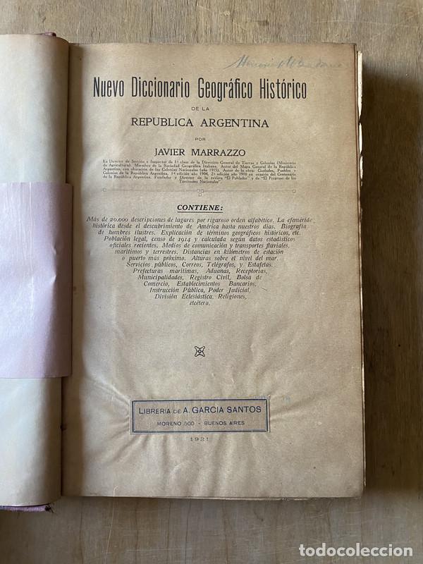 B&uuml;cher: Nuevo Diccionario Geografico Historico de la Republica Argentina - Marrazzo Javier