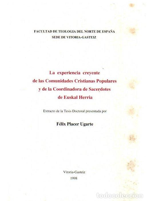 Libros: La experiencia creyente de las Comunidades Cristianas Populares y de la Coordinadora de Sacerdotes d