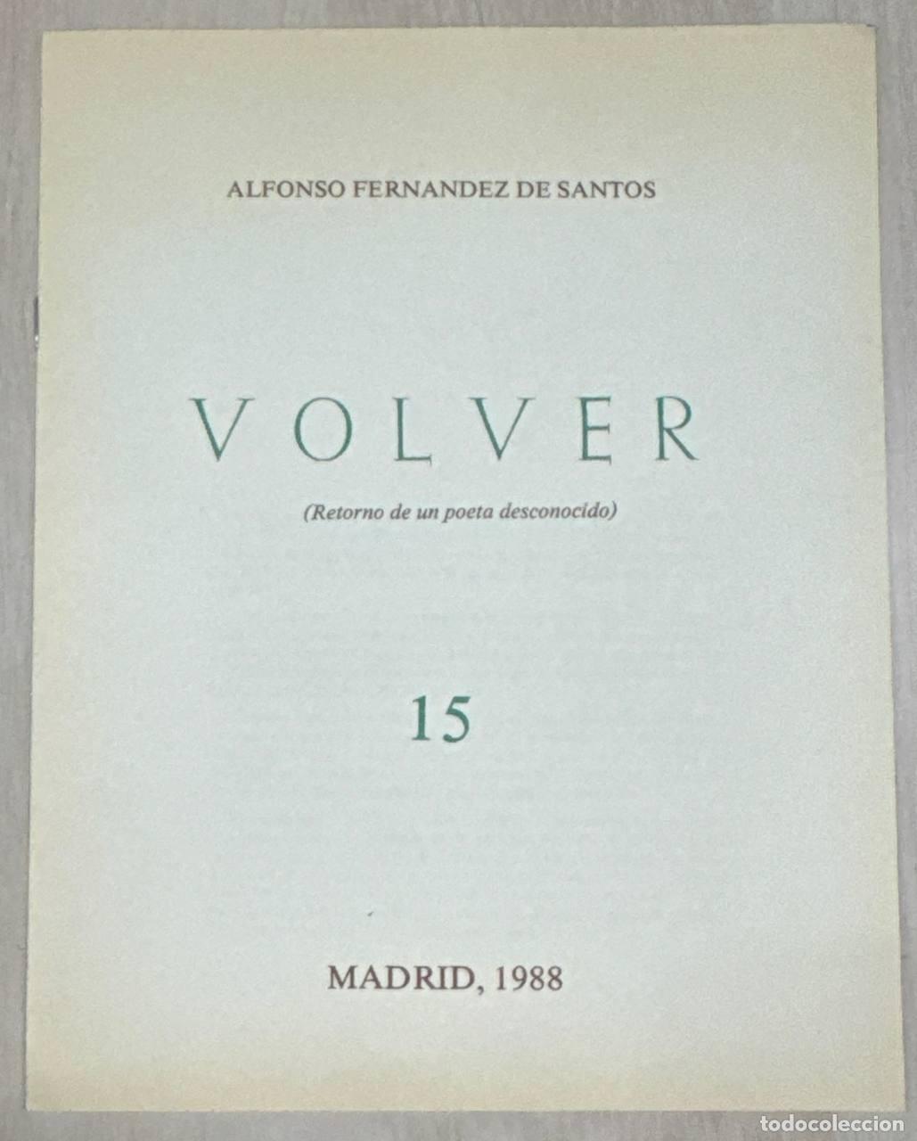 Livros em segunda m&atilde;o: VOLVER (Retorno de un poeta desconocido) 15.