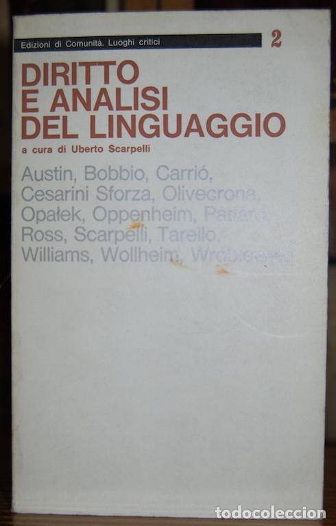 Libros: DIRITTO E ANALISI DEL LINGUAGGIO - SCARPELLI, Uberto