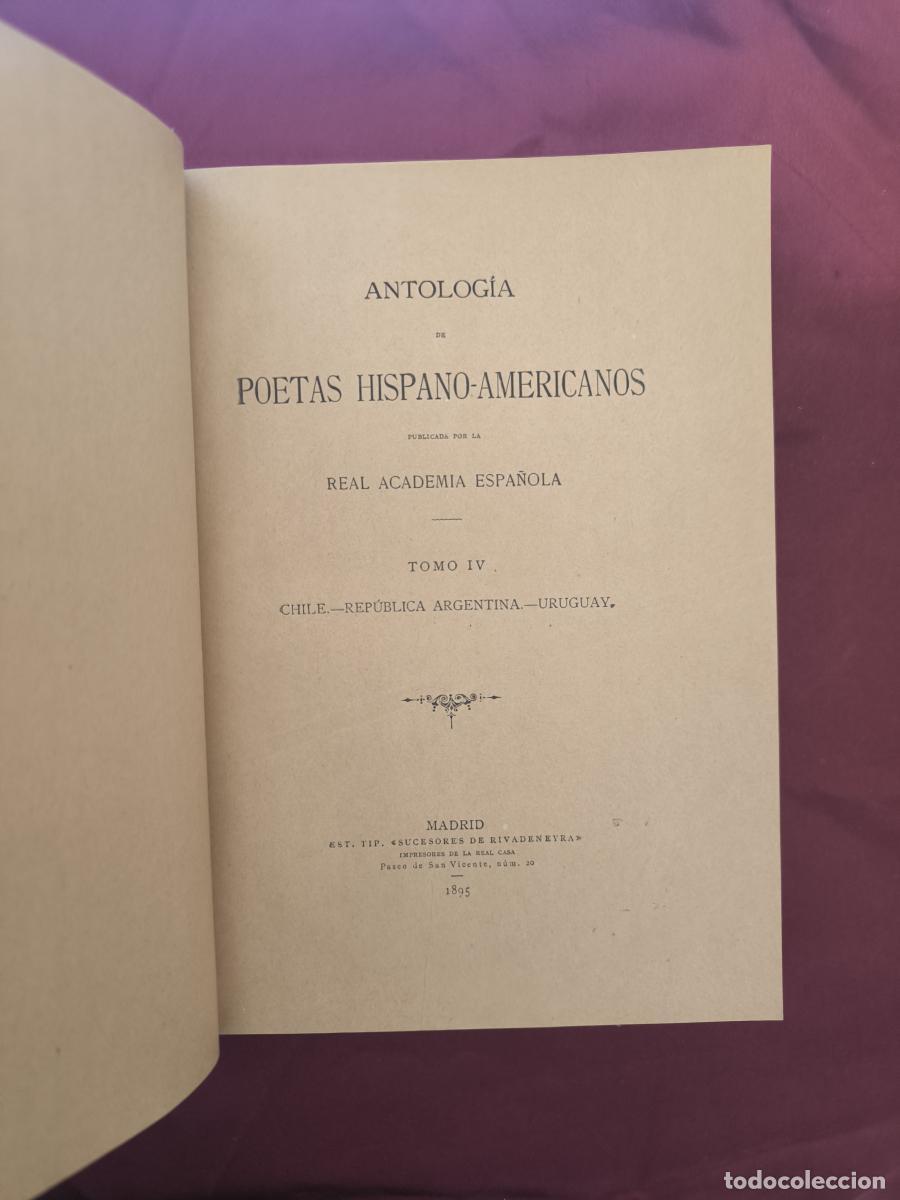 Libros: Antolog&iacute;a de poetas hispano-americanos. Tomo IV Chile, Argentina, Uruguay -