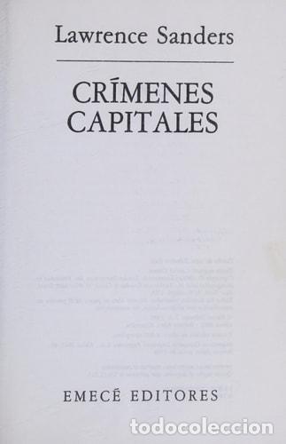 books: Cr&iacute;menes capitales - Lawrence Sanders - Lawrence Sanders