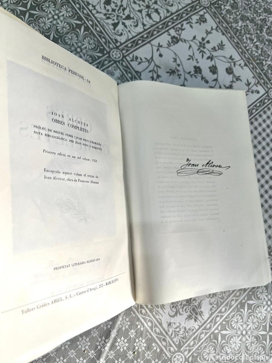 Libros: Joan Alcover - OBRES COMPLETES. 1A EDICIO. 1951. ED SELECTA. - Foto 3