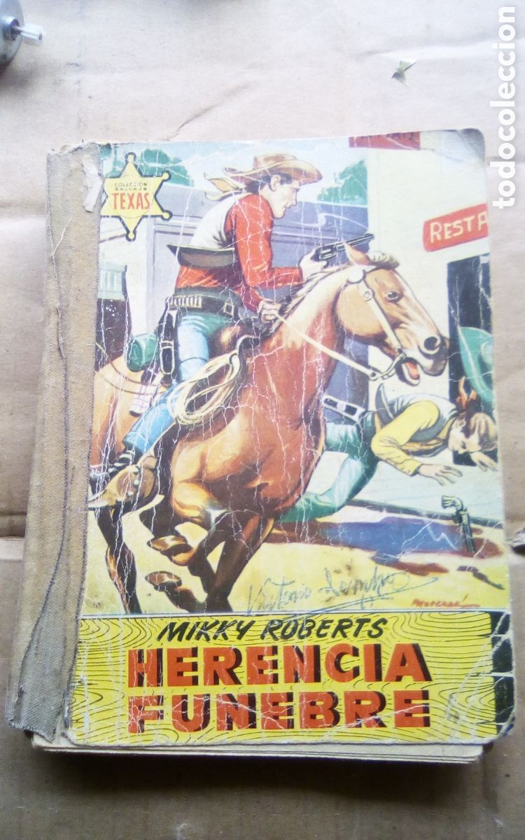 Libros: Novela Salvaje Texas. Herencia f&uacute;nebre, por Mikky Roberts. Editorial Bruguera, 1959. Ver descripci&oacute;n