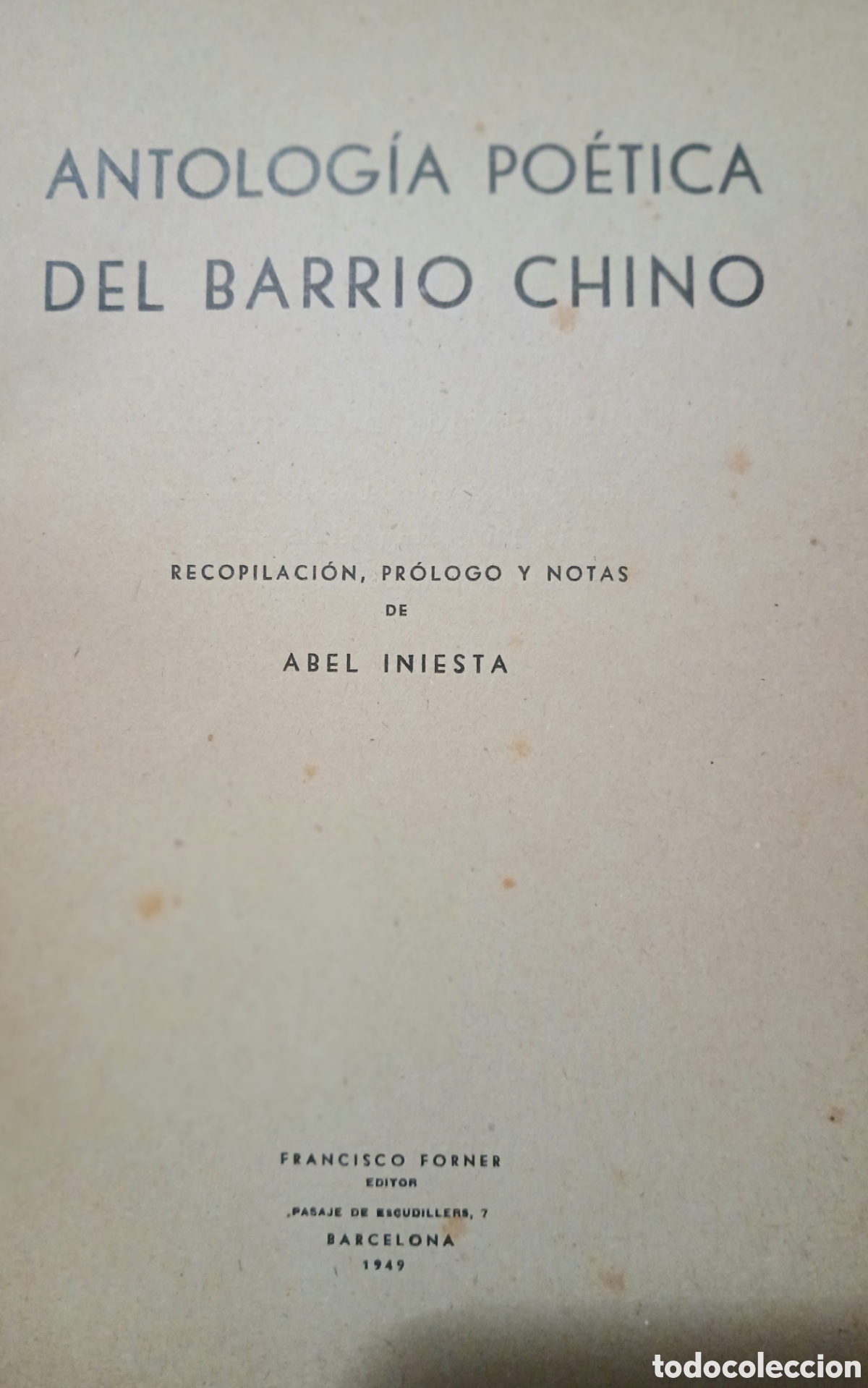 Libros: Antologia po&eacute;tica del Barrio Chino