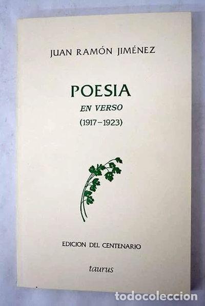 Libros: Poes&iacute;a (en verso, 1917-1923)- 9788430649662