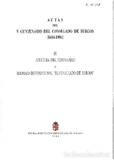 books: Actas del V Centenario del Consulado de Burgos, 1494-1994- 9788486841430