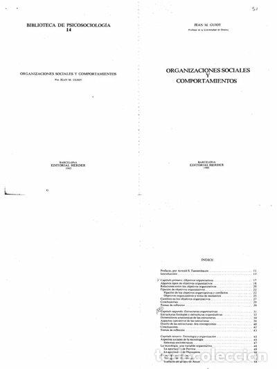 Libros: Organizaciones sociales y comportamientos- 9788425414220