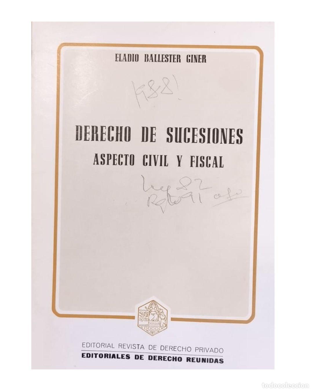 Libros: Derecho de sucesiones - Eladio Ballester Giner