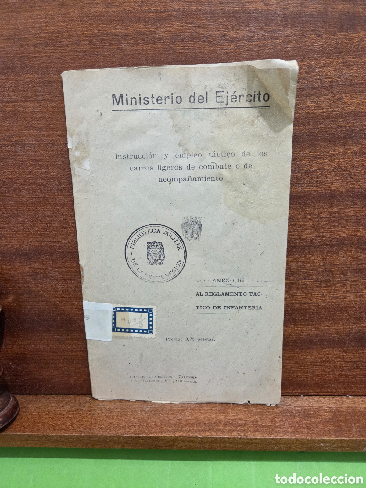 Libros: 1940...&rdquo;&rdquo;INSTRUCCI&Oacute;N Y EMPLEO T&Aacute;CTICO DE LOS CARROS LIGEROS EN COMBATE O DE ACOMPA&Ntilde;AMIENTO&rdquo;&rdquo;........