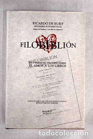 Libros: FILOBIBLI&Ouml;N - De Bury,Ricardo - Foto 1