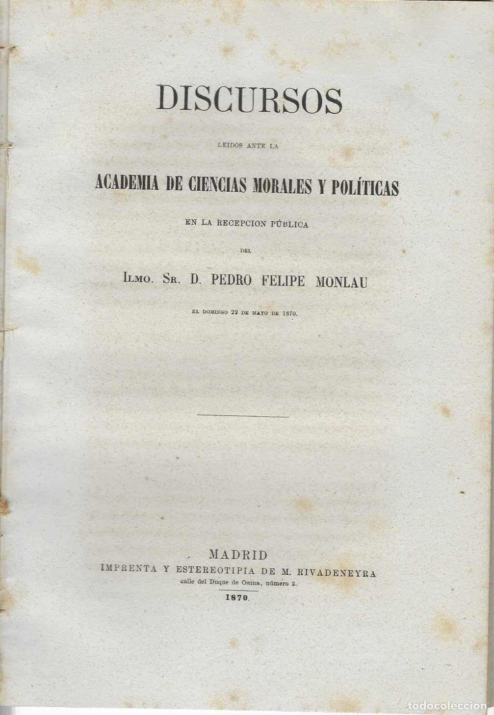Libros: PATOLOGIA SOCIAL. Breve Estudio sobre la Criminalidad. Discurso leido ante la Academia de Ciencias M