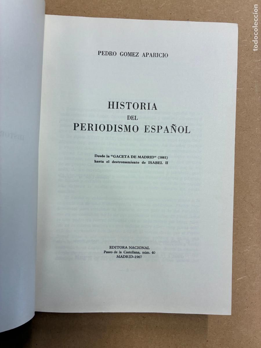 B&uuml;cher: HISTORIA DEL PERIODISMO ESPA&Ntilde;OL. - PEDRO G&Oacute;MEZ APARICIO.