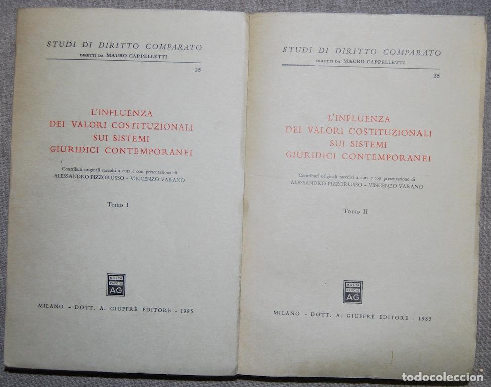 Libros: L'INFLUENZA DEI VALORI COSTITUZIONALI SUI SISTEMI GIURIDICI CONTEMPORANEI - PIZZORUSSO, Alessandro -