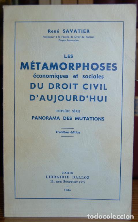 Libros: LES METAMORPHOSES ECONOMIQUES ET SOCIALES DU DROIT CIVIL D'AUJOURD'HUI. Premiere serie. PANORAM... -