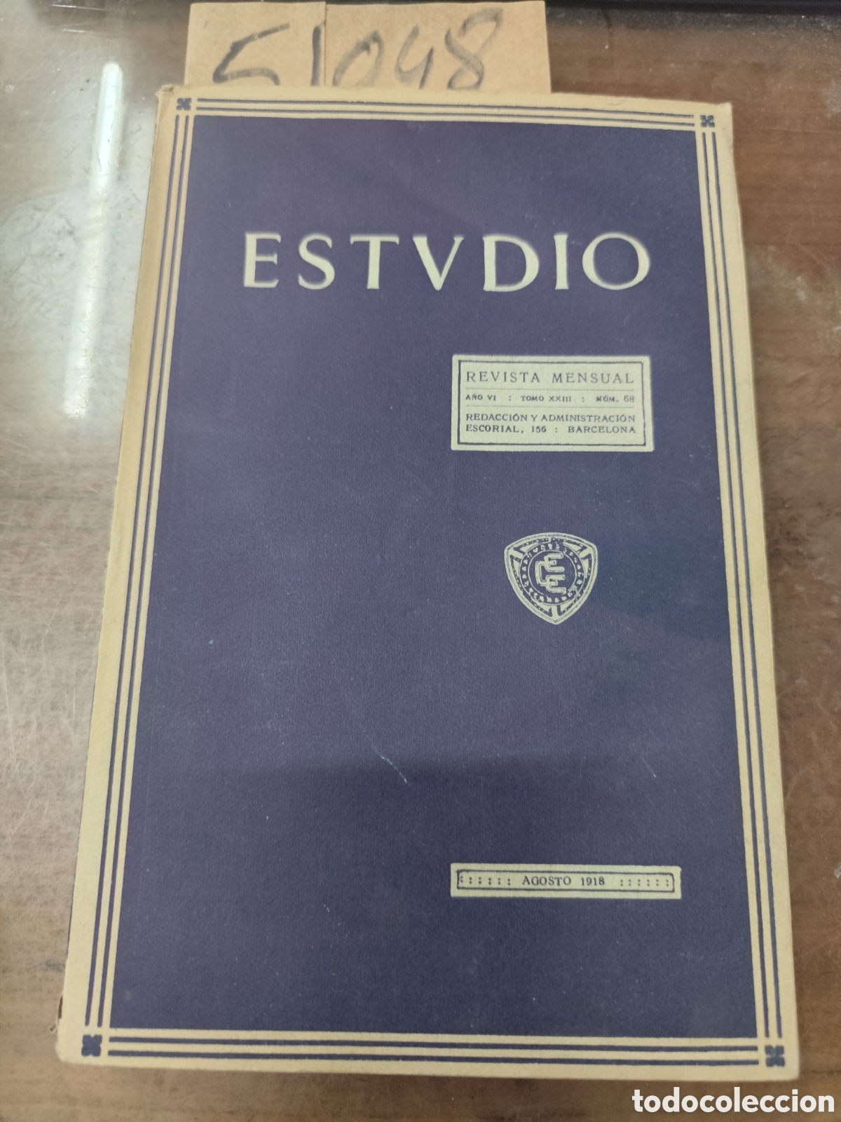 Livres: ESTVDIO. Revista mensual de Ciencias,Artes y Literartura n&ordm; 68. Agosto 1918