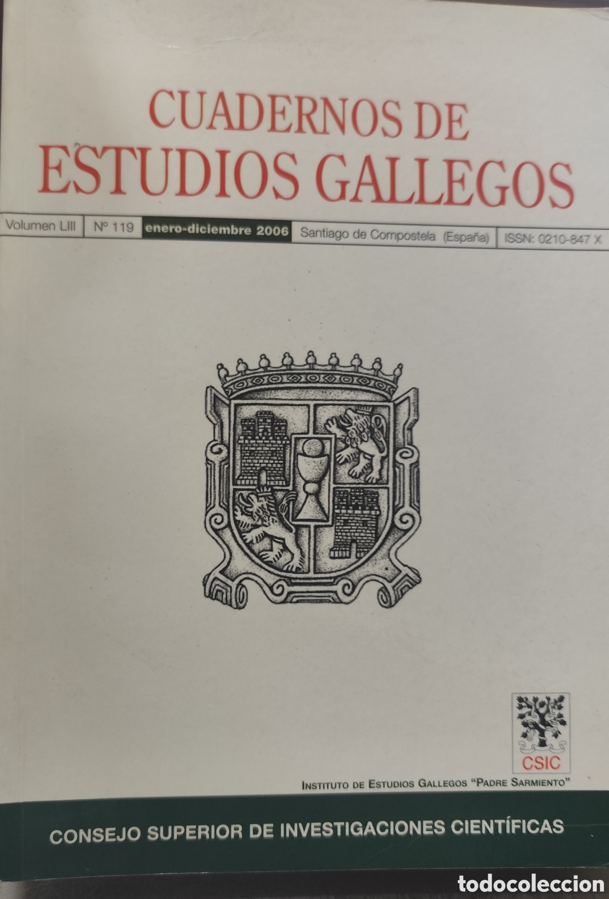 Libros: CUADERNOS DE ESTUDIOS GALLEGOS N&ordm; 119. Enero-Diciembre 2006. Galicia