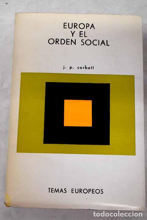 Libros: Europa y el orden social.- Corbett, J. P.