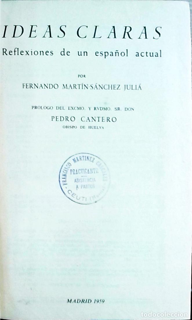 Livros em segunda m&atilde;o: Ideas claras. Reflexiones de un espa&ntilde;ol actual - Fernando Mart&iacute;n S&aacute;nchez Juli&aacute;: