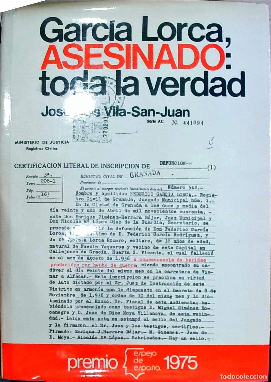 Livres: Garc&iacute;a Lorca, asesinado: toda la verdad - Jos&eacute; Luis Vila San Juan: