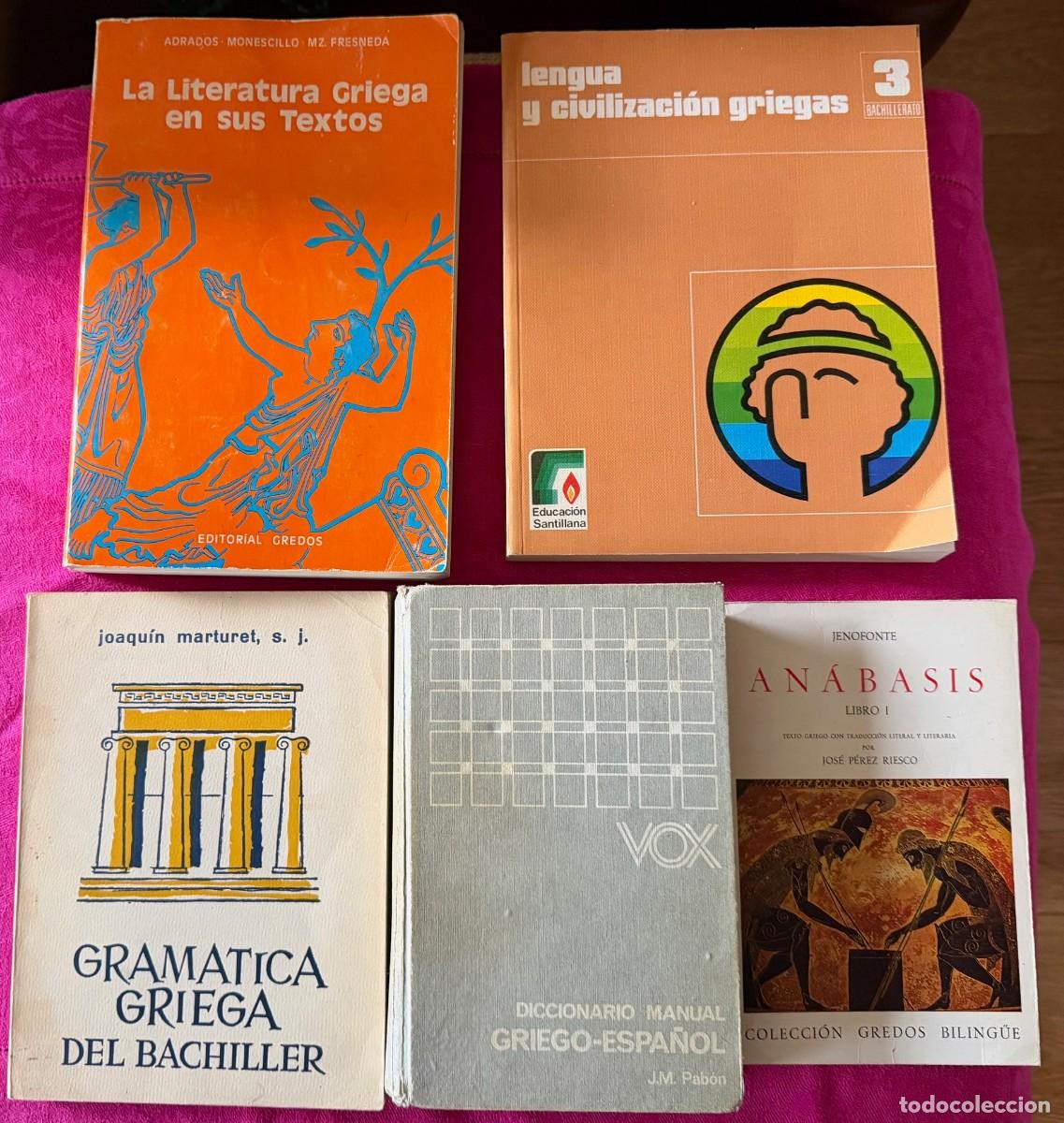 Libros: Lote 5 libros de Griego: gram&aacute;ticas, textos y diccionario. VV.AA. a&ntilde;os 70