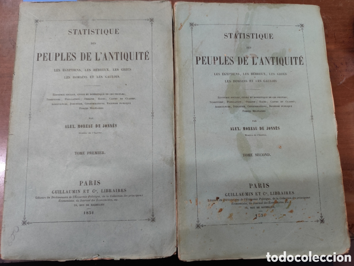 Libros: STATISTIQUE DES PEUPLES DE L ANTIQUITE. Les Egyptiens,les hebreux,les grecs,les romains et les gaulo