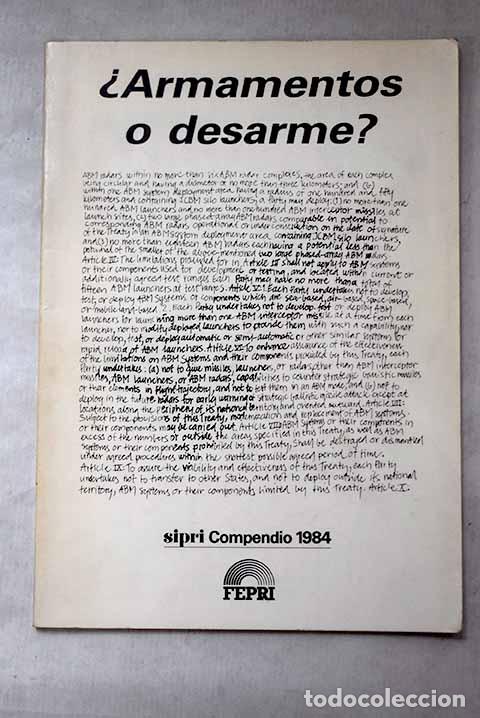 Livros em segunda m&atilde;o: &iquest;Armamentos o desarme?: SIPRI Compendio 1984
