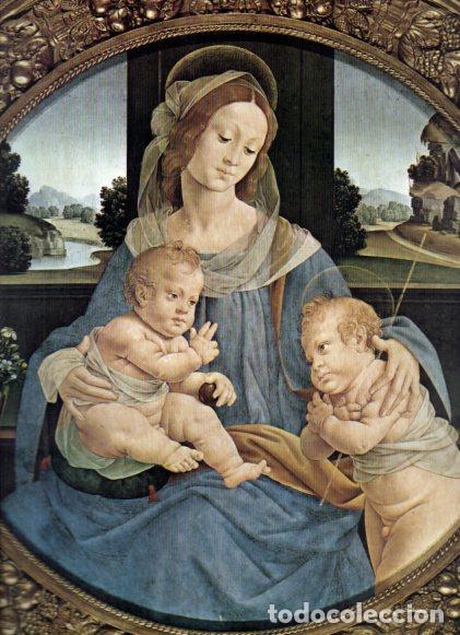 Libri di seconda mano: LAMINA V52684: La Virgen con el Ni&ntilde;o y san Juanito por Lorenzo di Credi