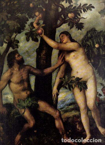Libri di seconda mano: LAMINA V52941: Adan y Eva por Ticiano