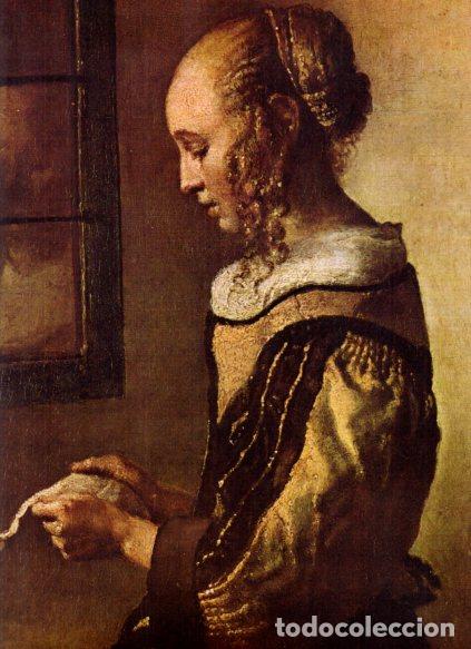 B&uuml;cher: LAMINA V53025: Muchacha leyendo una carta por Jan Vermeer. Detalle