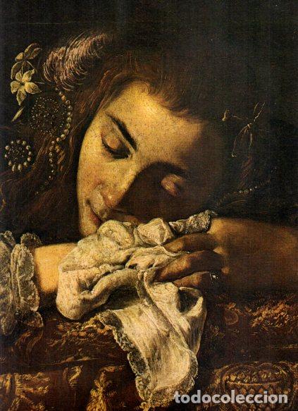 B&uuml;cher: LAMINA V53040: Muchacha dormida por Domenico Fetti. Detalle