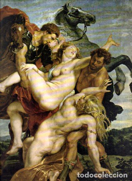 Livres: LAMINA V52998: Rapto de las hijas de Leucipo por Rubens. Detalle