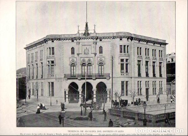 Livres: LAMINA V52302: Tenencia de Alcaldia distrito cuarto calles Aragon y Bruch en Barcelona