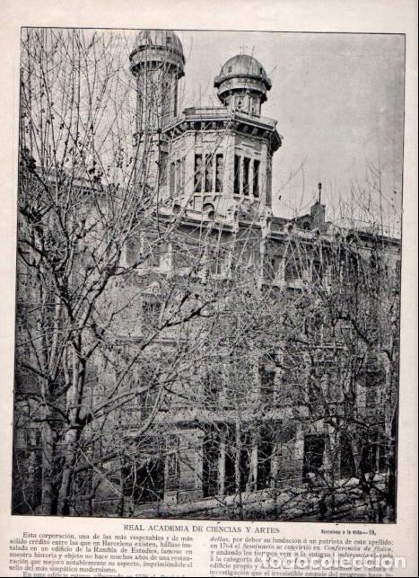 Libri di seconda mano: LAMINA V52348: Real Academiade Ciencias y Artes de Barcelona