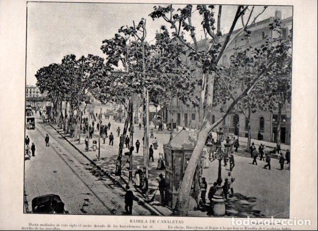 Libri di seconda mano: LAMINA V52352: Rambla de Canaletas en Barcelona