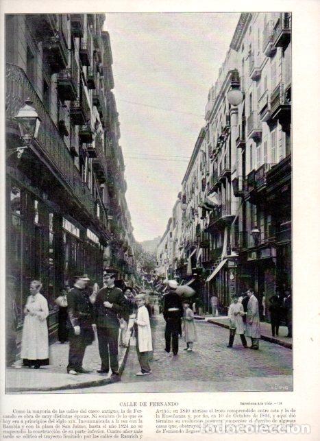 Libri di seconda mano: LAMINA V52358: Calle Fernando en Barcelona