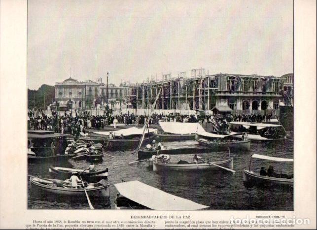Libros: LAMINA V52372: Desembarcadero de la Paz en Barcelona