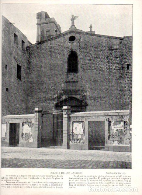 Libros: LAMINA V52409: Iglesia de los Angeles en Barcelona