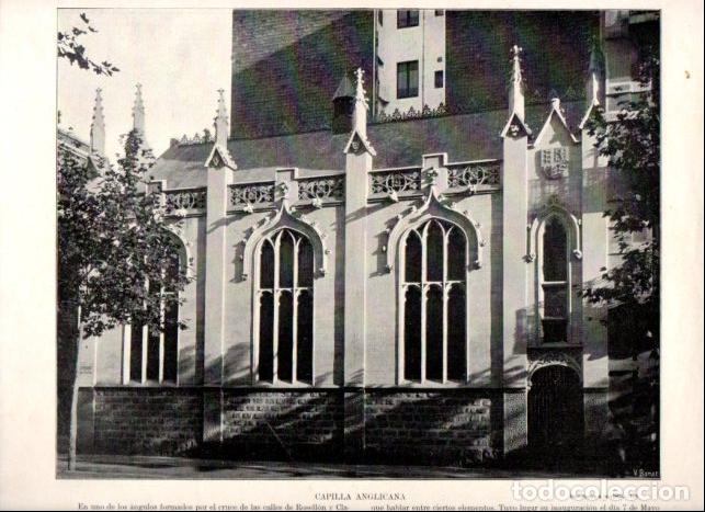 B&uuml;cher: LAMINA V52419: Capilla Anglicana en calle Rosellon, Barcelona