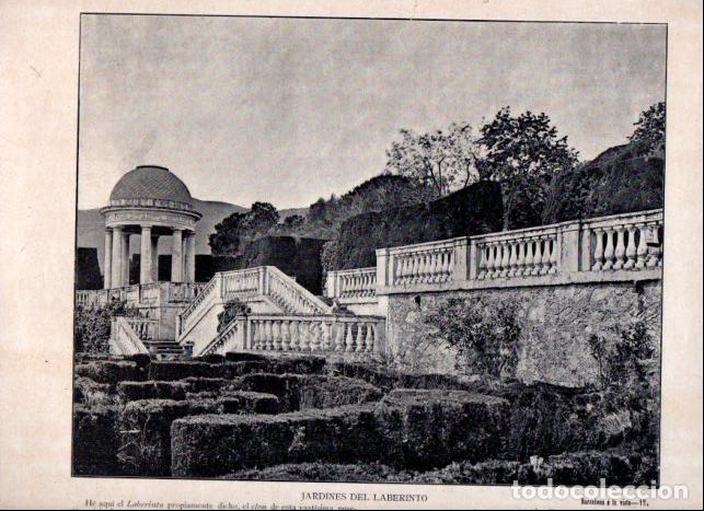 Libri di seconda mano: LAMINA V52335: Jardines del Laberinto en Barcelona