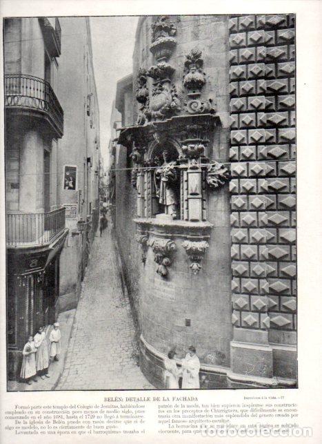 B&uuml;cher: LAMINA V52370: Iglesia de Belen fachada, Barcelona