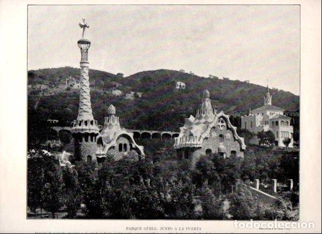 Libri di seconda mano: LAMINA V52361: Torres del Parque Guell de Barcelona