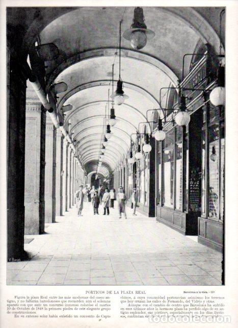 books: LAMINA V52376: Porticos de la Plaza Real en Barcelona