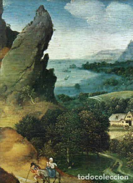 books: LAMINA V53254: Paisaje con la huida a Egipto por Joachim Patinir. Detalle