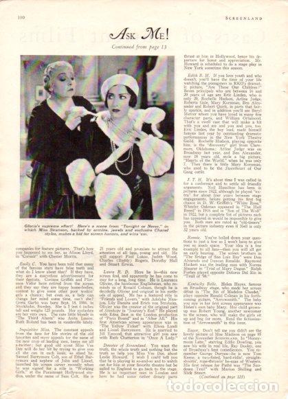 Libros: LAMINA V53359: Gloria Swanson in Tonight or Never