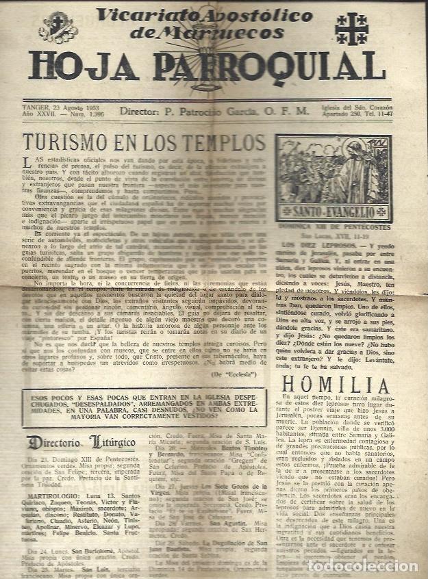 Livres: VARIOS 7350: Hoja Parroquial 23 de agosto de 1953
