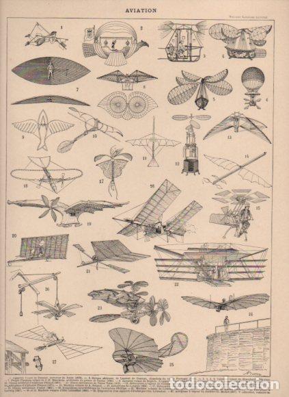 Libri di seconda mano: LAMINA V53495: Aviation. Nouveau Larousse Illustre