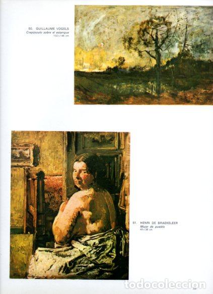 Libros: LAMINA V53232: Mujer de pueblo por Braekeleer y Crepusculo sobre estanque por G. Voguels