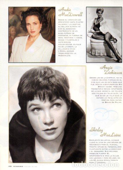 B&uuml;cher: LAMINA V53645: Shirley MacLaine, Angie Dickinson y Andie MacDowell en trasera Carole Lombart - Maruj