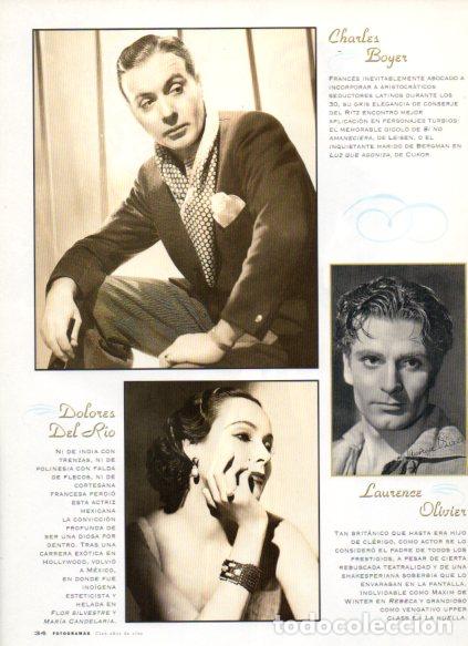 B&uuml;cher: LAMINA V53648: Charles Boyer, Laurence Olivier, Dolores del Rio en trasera Joan Fontaine - Maruja To